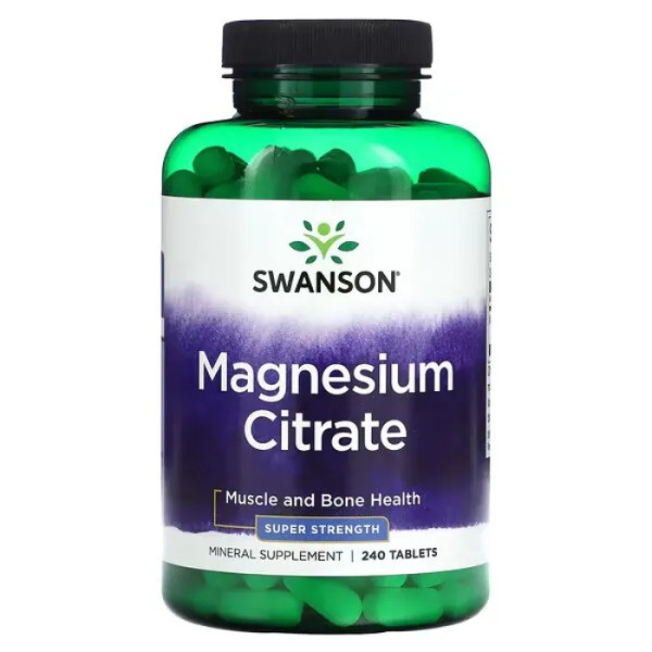 Цитрат магнію, Magnesium Citrate, Swanson, 240 таблеток