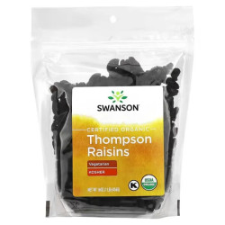 Изюм, органик, без косточек, Swanson Thompson Raisins, 454 г