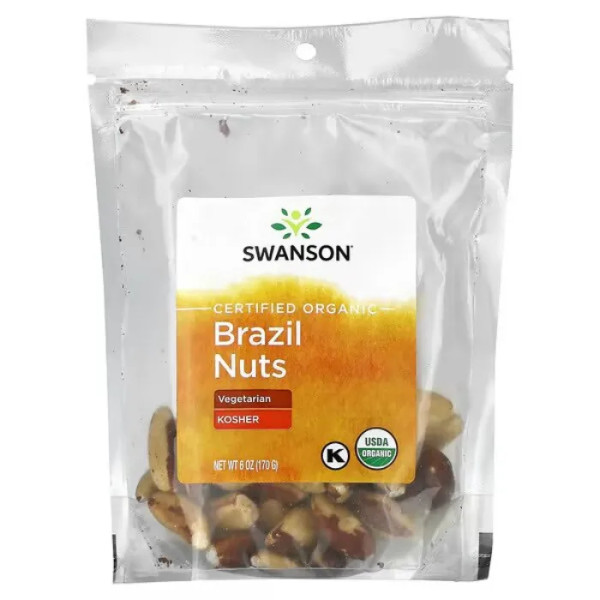 Бразильські горіхи, Organic Brazil Nuts, Swanson, органічні, 170 г