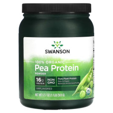Гороховий протеїн, органік, порошок, без смаку, Swanson Pea Protein, 503 г