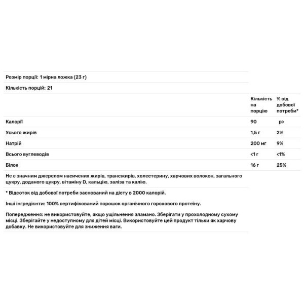 Гороховий протеїн, Pea Protein, Swanson, органік, порошок, без смаку, 503 г