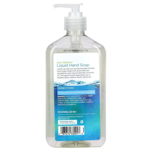 Рідке мило для рук, Liquid Hand Soap, Swanson, з лавандою, 503 мл
