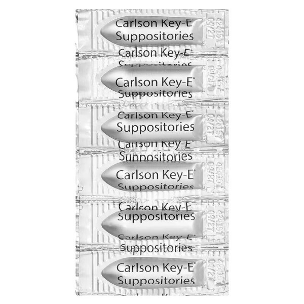 Геморой, свічки з вітаміном Е, Key • E Suppositories, Carlson, 24 шт.