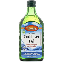 Риб'ячий жир з печінки тріски, Carlson Cod Liver Oil, 500 мл, норвезький