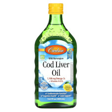 Рыбий жир из печени трески, Carlson Cod Liver Oil, лимон, 500 мл.