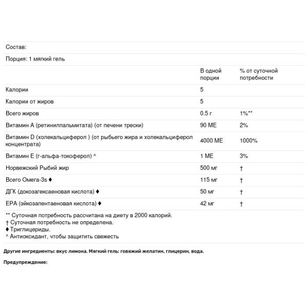 Рыбий жир, витамин D3 (вкус лимона), Solar D Gems, Carlson, 4000 МЕ, 360 гелевых капсул