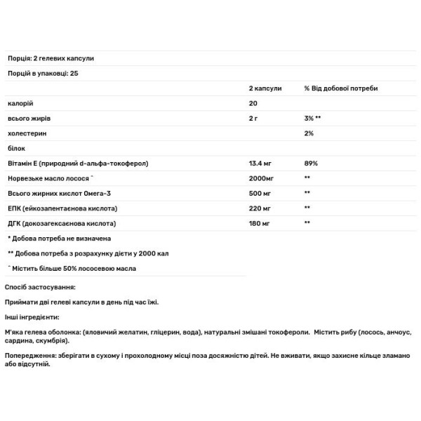 Олія лосося, Омега-3, Omega-3 Enriched Salmon Oil, Carlson, норвезька, 250 мг, 50 гелевих капсул