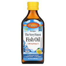 Рыбий жир, Carlson Fish Oil, норвежский, лимон, 1600 мг, 200 мл