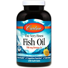 Риб'ячий жир 350 мг з лимоном, Carlson Fish Oil, 240 капсул