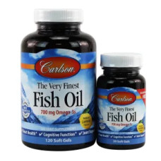 Рыбий жир 700 мг, вкус лимона, Carlson The Very Finest Fish Oil, 150 гелевых капсул