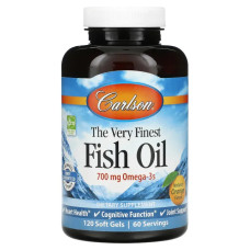 Риб'ячий жир, Carlson Fish Oil, апельсин, 350 мг, 120 капсул