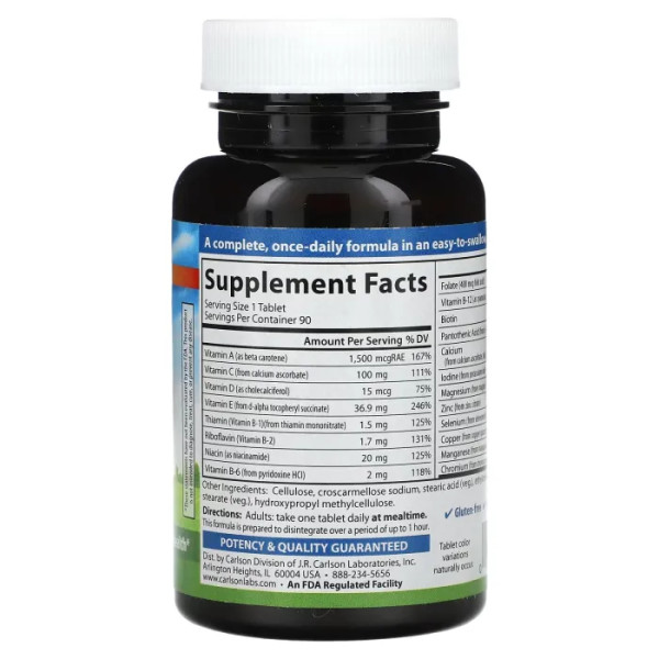 Вітаміни та мінерали, Mini-Multi, Carlson, 90 міні-таблеток