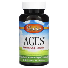 Антиоксидантный комплекс, Carlson ACES, витамины A C E и селен, 50 гелевых капсул