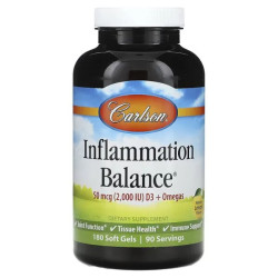 Противовоспалительный комплекс, Carlson Inflammation Balance, натуральный лимон, 180 гелевых капсул
