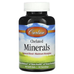 Хелатные минералы, Carlson Chelated Minerals, 90 гелевых капсул