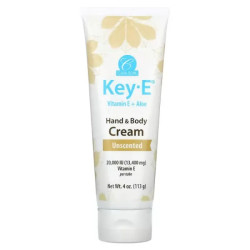 Крем для рук и тела с витамином Е и алоэ вера, без запаха, Carlson Key E Vitamin E + Aloe Hand & Body Cream Unscented, 113 мл