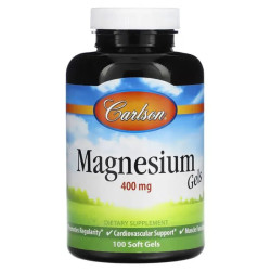 Магній оксид 400 мг, Carlson Magnesium Gels, 100 гелевих капсул