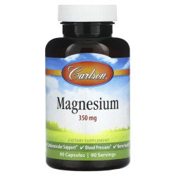 Магній 350 мг, Magnesium Carlson, 90 капсул