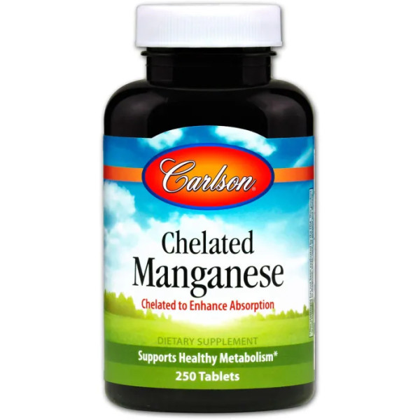 Хелат марганцю, Chelated Manganese, Carlson, 250 таблеток