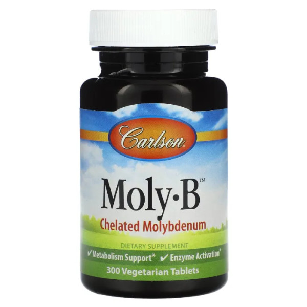 Молібден хелатний, Moly-B, Carlson, 300 вегетаріанських таблеток
