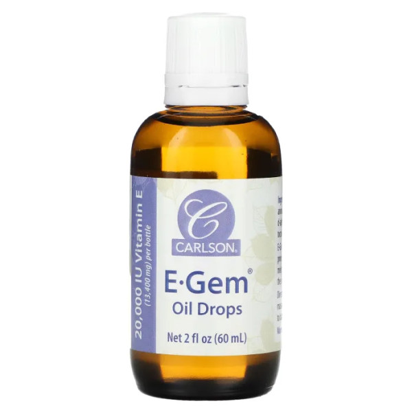Масло с витамином Е, E-Gem, Carlson, 60 мл
