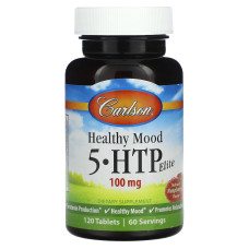 5-гідрокситриптофан, Carlson 5-HTP Elite, з малини, 50 мг, 120 таблеток