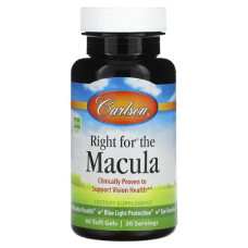 Підтримка макули, Carlson Right for the Macula, 60 гелевих капсул