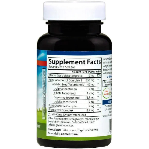 Комплекс токотрієноли, Tocomin SupraBio, Carlson, 120 гелевих капсул