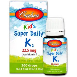 Витамин K2 для детей 22,5 мкг жидкий, Super Daily K2 Carlson, 10,16 мл