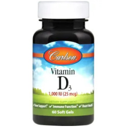 Вітамін D 1000 МО, Vitamin D Carlson, 60 гелевих капсул