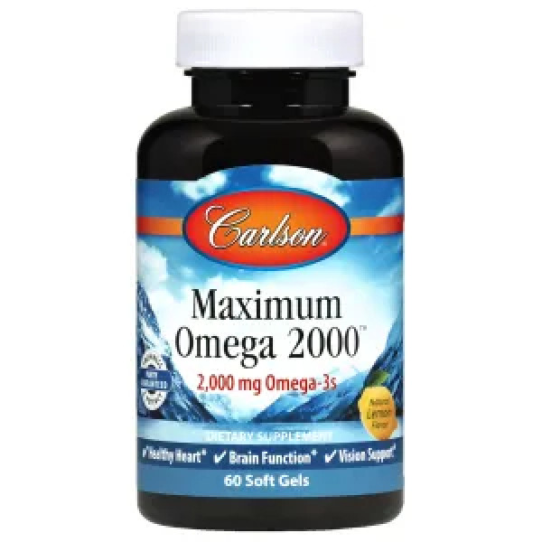 Максимум Омега, Maximum Omega, Carlson, 2000мг, 60 капсул
