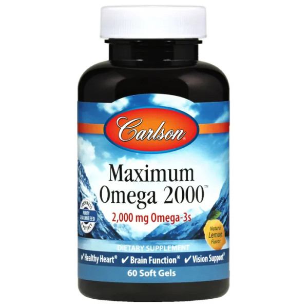 Максимум Омега, Maximum Omega, Carlson, 2000мг, 60 капсул