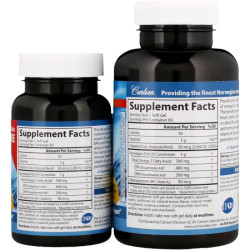 Омега-3 риб'ячий жир, з вітамінами D3 і K, Carlson Omega-3 Plus D&K, 60+30 гелевих капсул