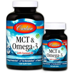 MCT и омега 3, Carlson MCT & Omega 3, 120 мягких капсул плюс 30 капсул бесплатно