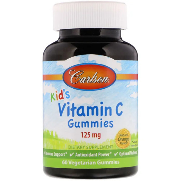 Вітамін С для дітей, Kid's Vitamin C Gummies, Carlson, 60 жувальних цукерок