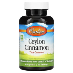 Корица цейлонская, Carlson Ceylon Cinnamon, 90 капсул