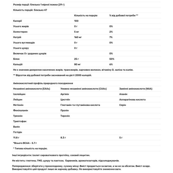 Протеїн, Zero Carb, Protein, Isopure, порошок без вуглеводів, без смаку, 1.36 кг