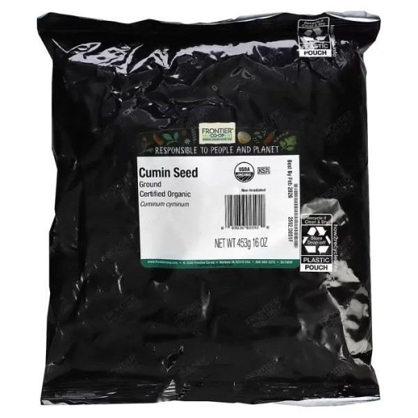Кмин, Cumin Seed, Ground, Frontier Co-op, насіння, мелене, 453 г