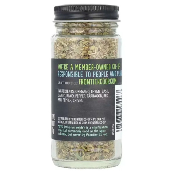 Італійська приправа, Herbs of Italy, Frontier Natural Products, суміш ароматичних трав, 22 г