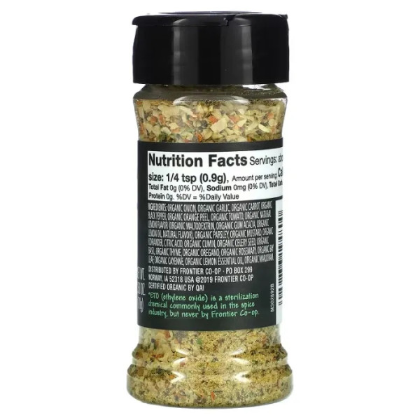 Приправа, Seasoning Blend, Frontier Natural Products, органік, з ароматичними травами, 70 г