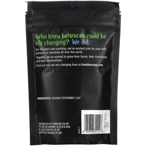 М'ята органічна, Spearmint Leaf, Frontier Co-op, листя, 42 г