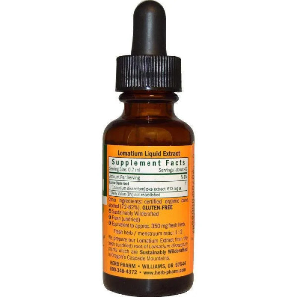 Ломатіум, екстракт коріння, Lomatium, Herb Pharm, 30 мл