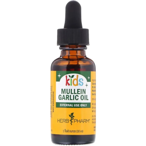 Масло коровяка и чеснока, Mullein\/Garlic Kids Ear Oil, Herb Pharm, для детей, 30 мл