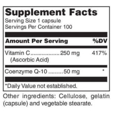 Коензим Q10 50 мг, Douglas Laboratories Coenzyme Q10 with Vitamin C, з вітаміном C, 100 капсул
