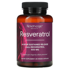 Ресвератрол 500 мг, Resveratrol ReserveAge Nutrition, 60 капсул