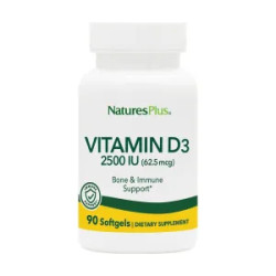 Вітамін D3 2500 МО, Vitamin D3 Nature's Plus, 90 гелевих капсул