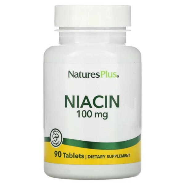 Ніацин, Niacin, Nature's Plus, 100 мг, 90 таблеток