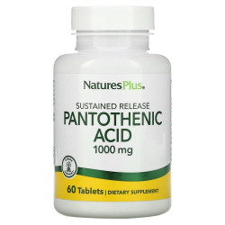 Пантотенова кислота 1000 мг, Nature's Plus Pantothenic Acid, 60 таблеток