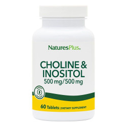 Холин и инозитол, Nature's Plus Choline & Inositol, 500/500 мг, 60 таблеток