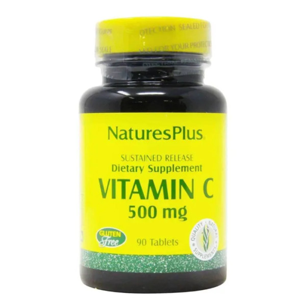 Вітамін С, Vitamin C, Nature's Plus, із уповільненим вивільненням, 500 мг, 90 таблеток